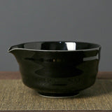 Maxbell Ceramic Matcha Tea Bowl 450ml Matcha Mixing Bowl for Family Friends Beginner Black