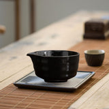 Maxbell Ceramic Matcha Tea Bowl 450ml Matcha Mixing Bowl for Family Friends Beginner Black