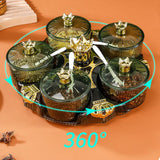 Maxbell Divided Serving Tray Stylish Luxury Condiment Box for Chocolates Nuts Sweets green
