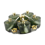 Maxbell Divided Serving Tray Stylish Luxury Condiment Box for Chocolates Nuts Sweets green
