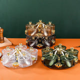Maxbell Divided Serving Tray Stylish Luxury Condiment Box for Chocolates Nuts Sweets green