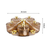 Maxbell Divided Serving Tray Stylish Luxury Condiment Box for Chocolates Nuts Sweets amber