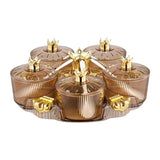 Maxbell Divided Serving Tray Stylish Luxury Condiment Box for Chocolates Nuts Sweets amber