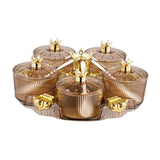 Maxbell Divided Serving Tray Stylish Luxury Condiment Box for Chocolates Nuts Sweets amber