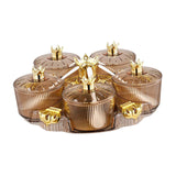 Maxbell Divided Serving Tray Stylish Luxury Condiment Box for Chocolates Nuts Sweets amber