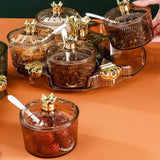 Maxbell Divided Serving Tray Stylish Luxury Condiment Box for Chocolates Nuts Sweets amber