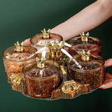 Maxbell Divided Serving Tray Stylish Luxury Condiment Box for Chocolates Nuts Sweets amber