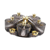 Maxbell Divided Serving Tray Stylish Luxury Condiment Box for Chocolates Nuts Sweets clear grey