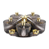 Maxbell Divided Serving Tray Stylish Luxury Condiment Box for Chocolates Nuts Sweets clear grey
