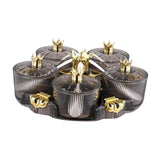 Maxbell Divided Serving Tray Stylish Luxury Condiment Box for Chocolates Nuts Sweets clear grey