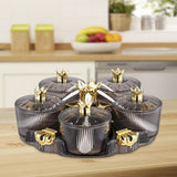 Maxbell Divided Serving Tray Stylish Luxury Condiment Box for Chocolates Nuts Sweets clear grey