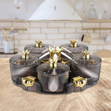 Maxbell Divided Serving Tray Stylish Luxury Condiment Box for Chocolates Nuts Sweets clear grey