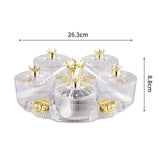 Maxbell Divided Serving Tray Stylish Luxury Condiment Box for Chocolates Nuts Sweets clear