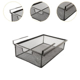 Maxbell Under Desk Organizer Mesh Basket Desk Hanging Drawer for Cabinet Home Office Black