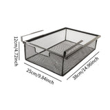 Maxbell Under Desk Organizer Mesh Basket Desk Hanging Drawer for Cabinet Home Office Black