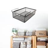 Maxbell Under Desk Organizer Mesh Basket Desk Hanging Drawer for Cabinet Home Office Black