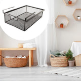 Maxbell Under Desk Organizer Mesh Basket Desk Hanging Drawer for Cabinet Home Office Black