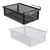 Maxbell Under Shelf Wire Basket Under Cabinet Hanging Drawer for Cabinet Office Home white