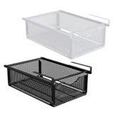 Maxbell Under Shelf Wire Basket Under Cabinet Hanging Drawer for Cabinet Office Home white