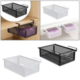Maxbell Under Shelf Wire Basket Under Cabinet Hanging Drawer for Cabinet Office Home white