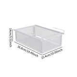 Maxbell Under Shelf Wire Basket Under Cabinet Hanging Drawer for Cabinet Office Home white