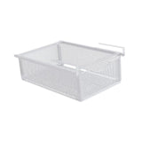 Maxbell Under Shelf Wire Basket Under Cabinet Hanging Drawer for Cabinet Office Home white