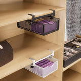 Maxbell Under Shelf Wire Basket Under Cabinet Hanging Drawer for Cabinet Office Home white