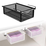 Maxbell Under Shelf Wire Basket Under Cabinet Hanging Drawer for Cabinet Office Home black