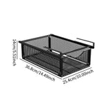 Maxbell Under Shelf Wire Basket Under Cabinet Hanging Drawer for Cabinet Office Home black