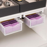 Maxbell Under Shelf Pull Out Storage Basket Closet Organizer for Bedroom Home Office white