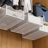 Maxbell Under Shelf Pull Out Storage Basket Closet Organizer for Bedroom Home Office white