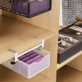 Maxbell Under Shelf Pull Out Storage Basket Closet Organizer for Bedroom Home Office white