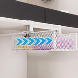 Maxbell Under Shelf Pull Out Storage Basket Closet Organizer for Bedroom Home Office white