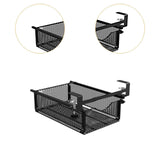 Maxbell Under Shelf Pull Out Storage Basket Closet Organizer for Bedroom Home Office black