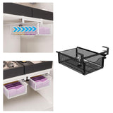 Maxbell Under Shelf Pull Out Storage Basket Closet Organizer for Bedroom Home Office black