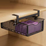 Maxbell Under Shelf Pull Out Storage Basket Closet Organizer for Bedroom Home Office black