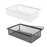 Maxbell Under Cabinet Hanging Drawer Metal Closet Organizer for Bathroom Living Room Black