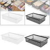 Maxbell Under Cabinet Hanging Drawer Metal Closet Organizer for Bathroom Living Room Black