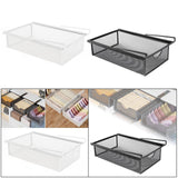 Maxbell Under Cabinet Hanging Drawer Metal Closet Organizer for Bathroom Living Room Black