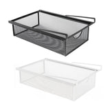 Maxbell Under Cabinet Hanging Drawer Metal Closet Organizer for Bathroom Living Room Black