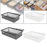 Maxbell Under Cabinet Hanging Drawer Metal Closet Organizer for Bathroom Living Room Black