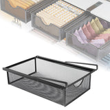 Maxbell Under Cabinet Hanging Drawer Metal Closet Organizer for Bathroom Living Room Black