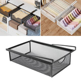 Maxbell Under Cabinet Hanging Drawer Metal Closet Organizer for Bathroom Living Room Black
