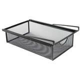 Maxbell Under Cabinet Hanging Drawer Metal Closet Organizer for Bathroom Living Room Black