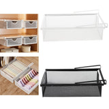 Under Cabinet Hanging Drawer Mesh Closet Hanging Basket for Wardrobes Office Black