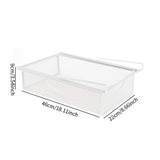 Under Cabinet Hanging Drawer Mesh Closet Hanging Basket for Wardrobes Office White