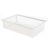 Under Cabinet Hanging Drawer Mesh Closet Hanging Basket for Wardrobes Office White