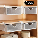 Under Cabinet Hanging Drawer Mesh Closet Hanging Basket for Wardrobes Office White