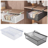 Maxbell Under Shelf Wire Basket Mesh Closet Hanging Basket for Office Wardrobes Home White