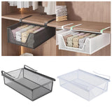 Maxbell Under Shelf Wire Basket Mesh Closet Hanging Basket for Office Wardrobes Home White
